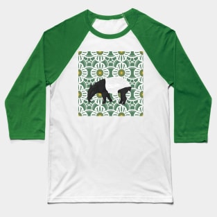 Malayan Tapir Green Floral Pattern Baseball T-Shirt